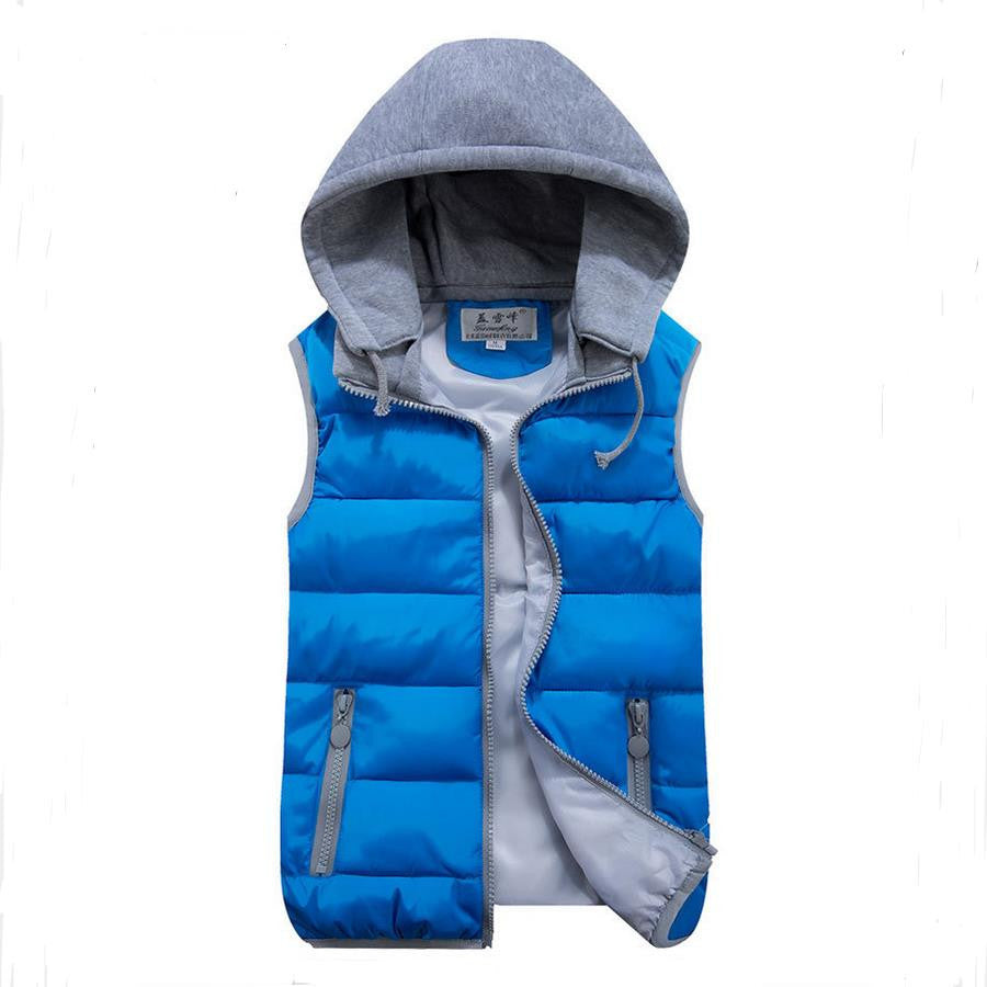 women's cotton wool collar hooded down vest Removable hat high quality Brand New female winter warm Jacket&Outerwear Thicken - CelebritystyleFashion.com.au online clothing shop australia