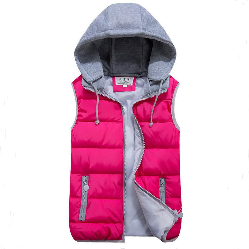 women's cotton wool collar hooded down vest Removable hat high quality Brand New female winter warm Jacket&Outerwear Thicken - CelebritystyleFashion.com.au online clothing shop australia