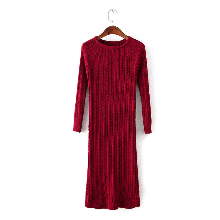 New Twist Women long sweater dress spring sexy slim Bodycon Dresses Elastic Skinny Split Dress Brief Knitted Dress vestidos - CelebritystyleFashion.com.au online clothing shop australia