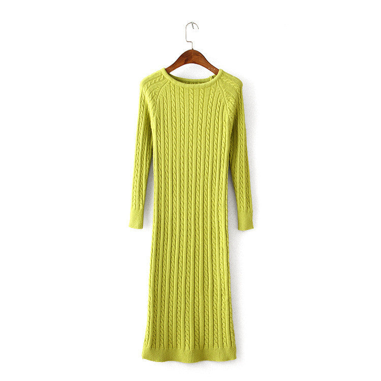 New Twist Women long sweater dress spring sexy slim Bodycon Dresses Elastic Skinny Split Dress Brief Knitted Dress vestidos - CelebritystyleFashion.com.au online clothing shop australia