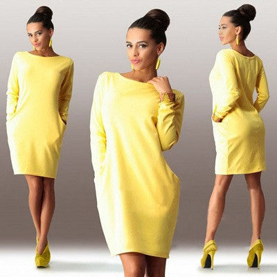 New Brand Autumn Winter Women Dress O neck Long Sleeve Office Dress Fashion Slim Bodycon Dress Women's Mini Dresses - CelebritystyleFashion.com.au online clothing shop australia