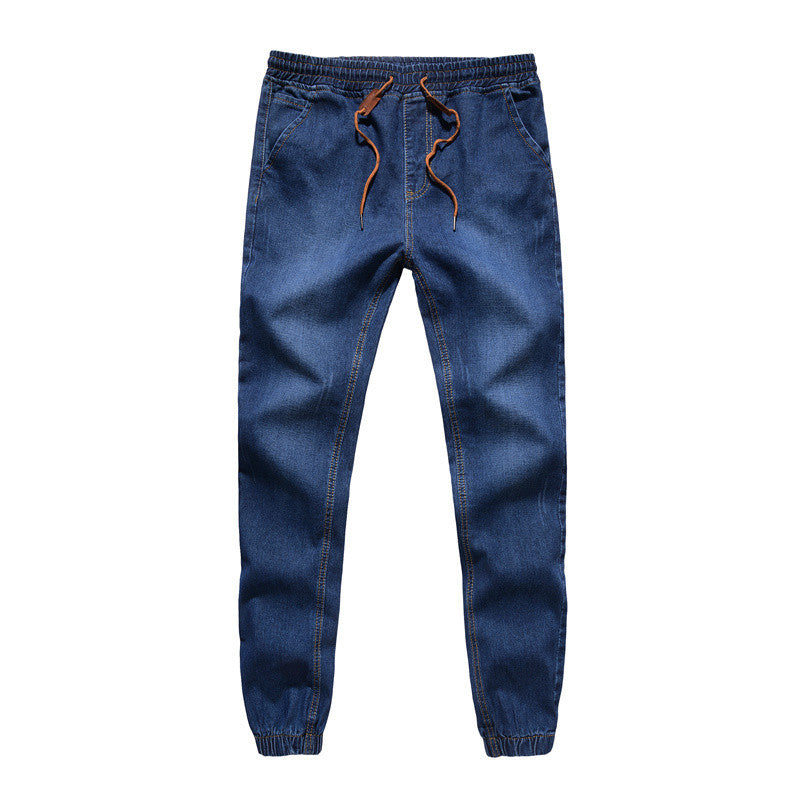 Mens Denim Jeans Men Drawstring Slim Fit Denim Joggers Mens Joggers Jeans Pant Men Stretch Elastic Jean Pencil Pants Casual - CelebritystyleFashion.com.au online clothing shop australia