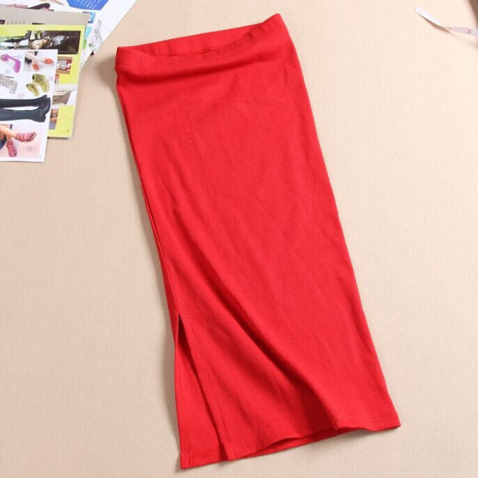 Autumn Winter Women Skirt Wool Rib Knit Long Skirt Faldas Package Hip Split Skirts A919 - CelebritystyleFashion.com.au online clothing shop australia