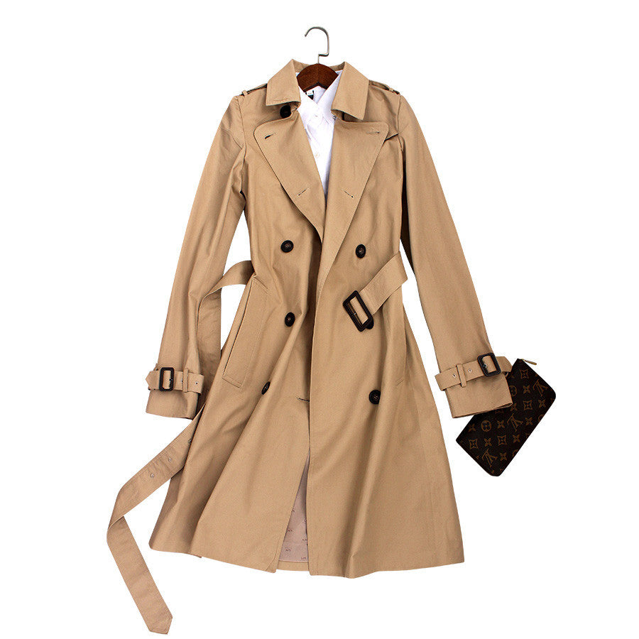 Spring Autumn Brand Casual Trench coat for women Plus Size Long Double breasted Slim Windbreaker Outerwear Coats - CelebritystyleFashion.com.au online clothing shop australia