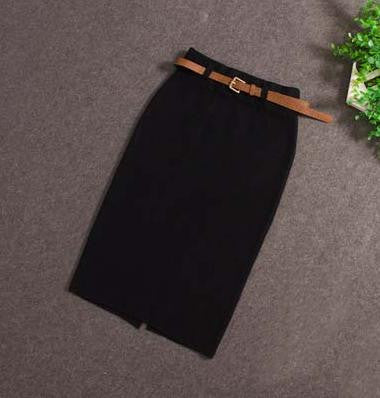 High Quality Skirts Casual Women High Waist Knee-length Knitted Pencil Skirt Elegant slim Long Skirts - CelebritystyleFashion.com.au online clothing shop australia