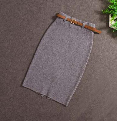 High Quality Skirts Casual Women High Waist Knee-length Knitted Pencil Skirt Elegant slim Long Skirts - CelebritystyleFashion.com.au online clothing shop australia