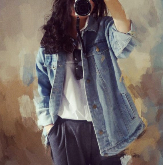 Autumn Winter Women Denim Jacket Vintage Harajuku Oversize Loose Female Jeans Coat Solid Slim Chaquetas Mujer - CelebritystyleFashion.com.au online clothing shop australia