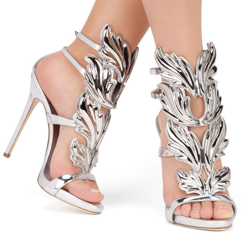 Women's Silver Chunky Heel Strappy Sandals for Sale Australia| New  Collection Online| SHEIN Australia