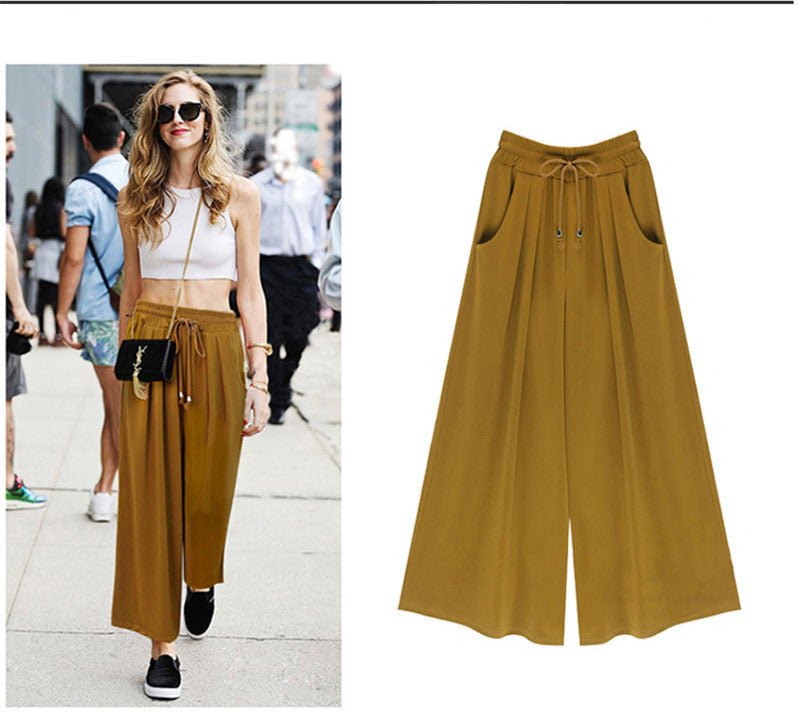 Women's Summer Harem Pants Casual Loose Cotton Blended Pleated Pockets Solid Elastic Waist Wide Leg Pants Plus Size - CelebritystyleFashion.com.au online clothing shop australia