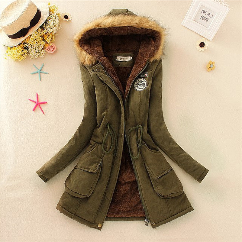 Fashion Autumn Warm Winter Fur Collar Coats Jackets for Women Women's