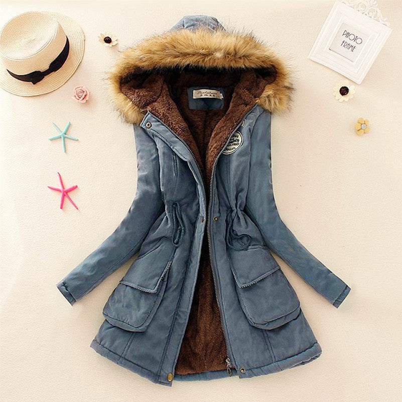 Fashion Autumn Warm Winter Fur Collar Coats Jackets for Women Women s