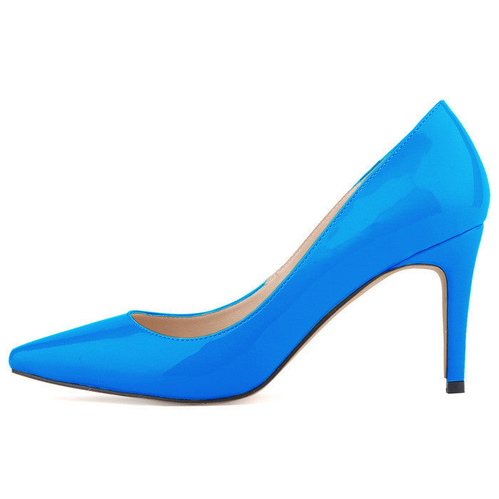Spring summer New fashion star pointed toe solid high heels shoes nightclub women's pumps thin heels slip on shoes size 35-42 - CelebritystyleFashion.com.au online clothing shop australia