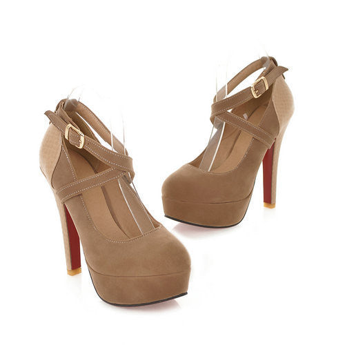 Fashion Platform Pumps Sexy High Heeled Shoes Thin Heels Round Toe Platform Shoes Women's Wedding Shoes Size 34-42 - CelebritystyleFashion.com.au online clothing shop australia