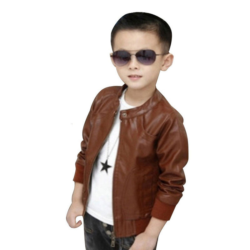 New Boys Coats Faux Leather Jackets 2 Colors Children Fashion Outerwear Spring & Autumn & Winter, MC031 - CelebritystyleFashion.com.au online clothing shop australia