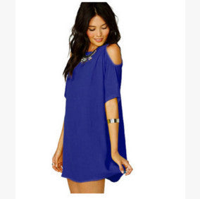 Womens Summer Dresses Summer Short Sleeve Chiffon dress Loose Off Shoulder 3XL Casual Women Dress Plus Size - CelebritystyleFashion.com.au online clothing shop australia