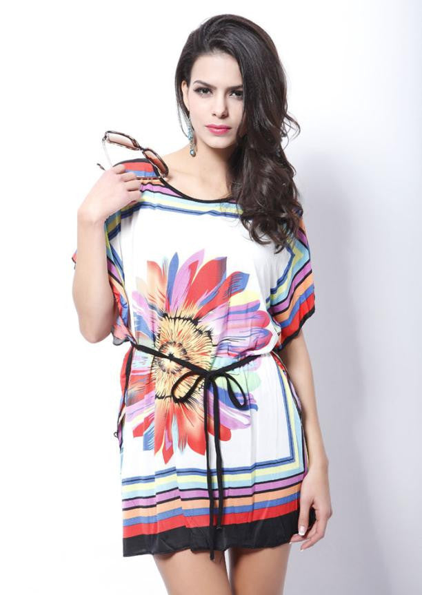 vestido feminino women plus size summer dresses Loose Ethnic Print Skater Batwing sleeve tunics vintage Sexy bohemian dress - CelebritystyleFashion.com.au online clothing shop australia