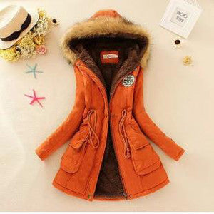 Women Jacket Warm Solid Hooded winter Coat fashion Slim Fur Collar Jackets outwear JT142 - CelebritystyleFashion.com.au online clothing shop australia