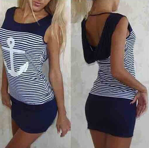 Fashion Summer Women Dress Sleeveless Casual Striped Ladys' Dresses QAF15C Vestidos - CelebritystyleFashion.com.au online clothing shop australia