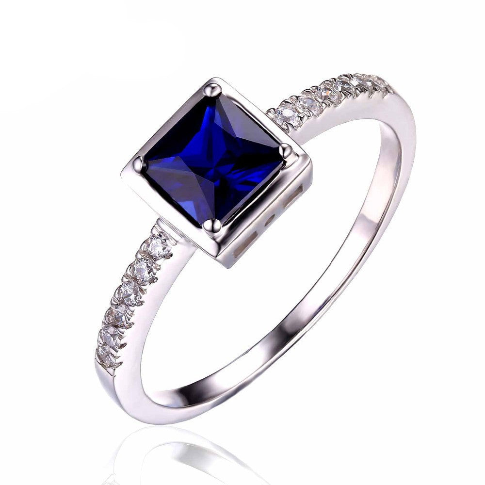 0.8ct Sapphire Ring Solid 925 Sterling Silver Romantic Flower Classic Ring - CelebritystyleFashion.com.au online clothing shop australia