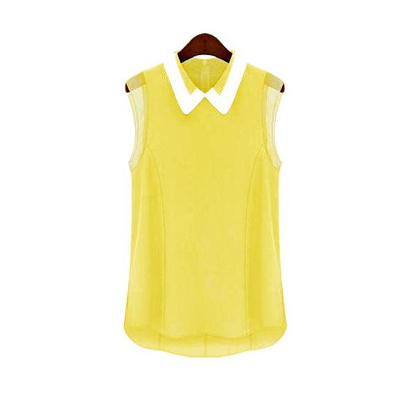 Women Summer Loose Casual Chiffon Sleeveless Vest Shirt Tops Blouse Black White